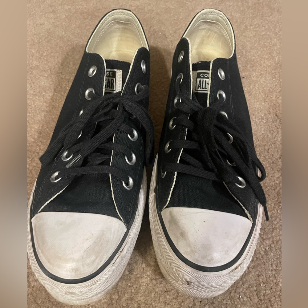 Converse all star lift platform low top black shoe